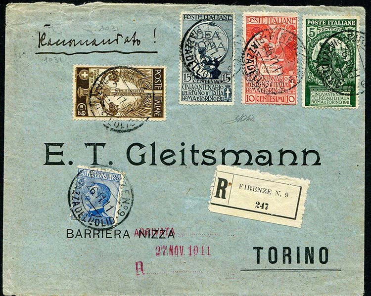 Italia - 1911 - Raccomandata con ... 