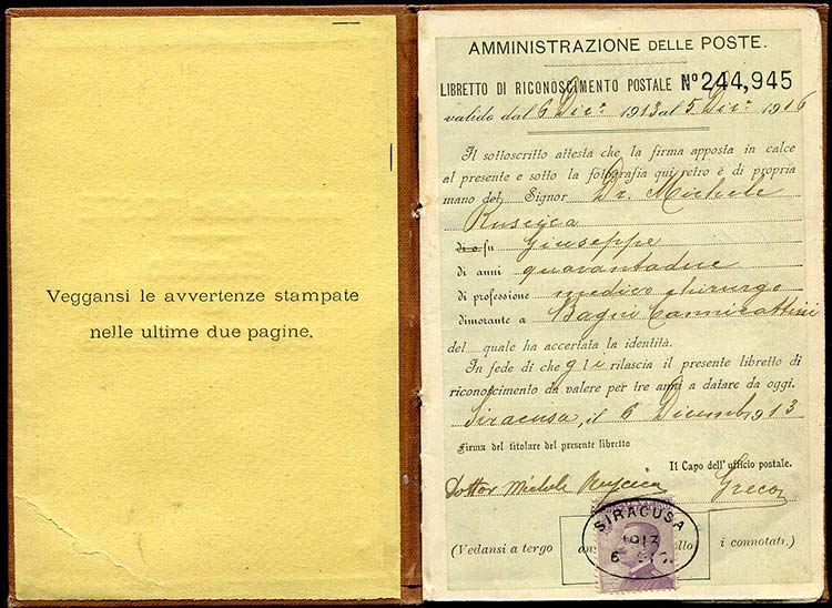 Italia - 1913 - Libretto di ... 