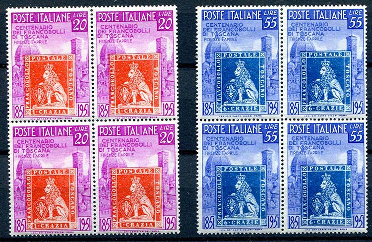 1951 Centenario dei francobolli di ... 