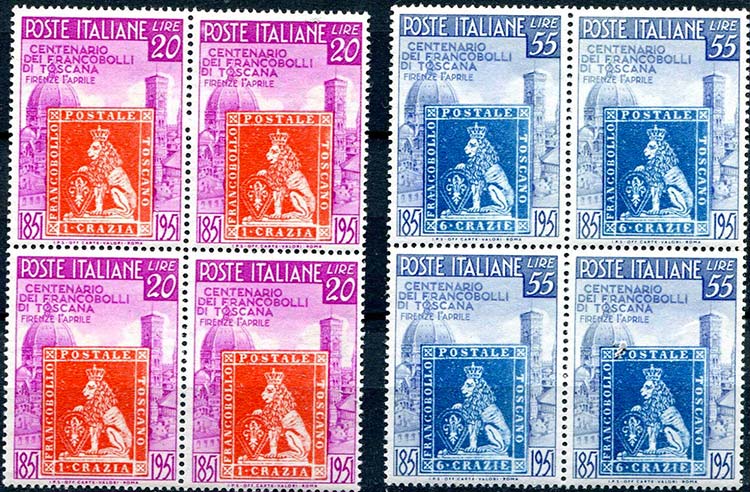 1951 Centenario francobolli di ... 