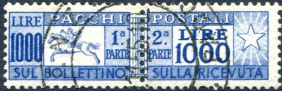 1954 Pacchi Postali, Lire 1.000 ... 