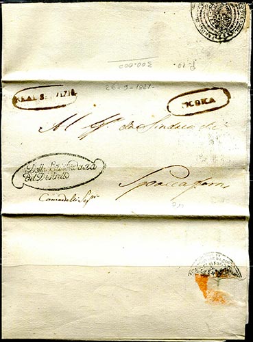1821 Lettera con testo parziale, ... 