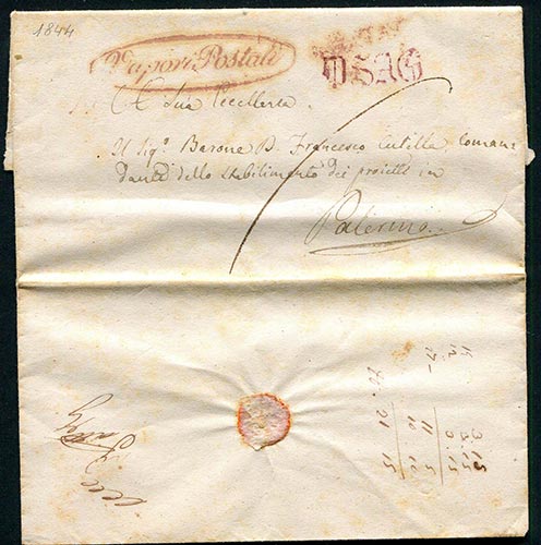 1844 Via di mare, lettera da ... 