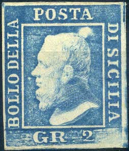 1859 - 2 gr. azzurro, 1° tavola, ... 