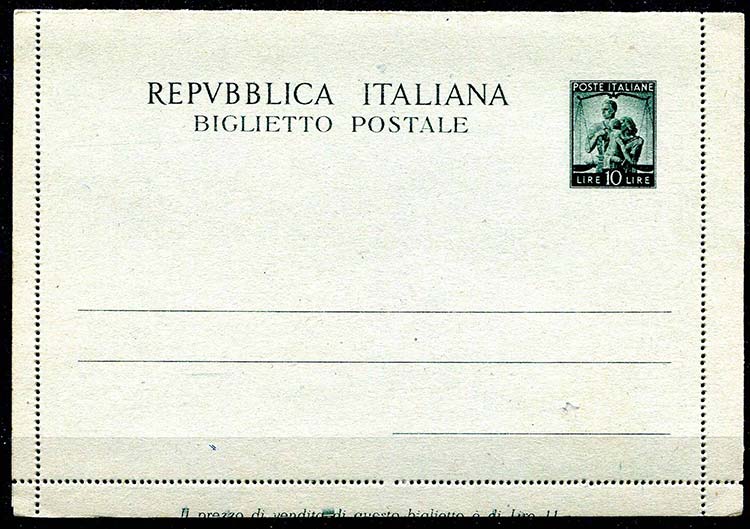 1946 Biglietto postale tipo ... 