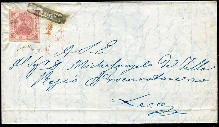 1860 Lettera per Lecce del 18 ... 