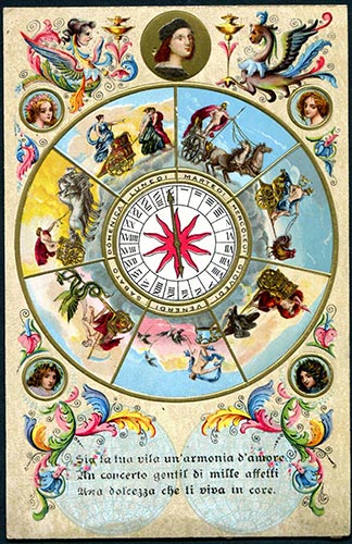 1912 Cartolina calendario, a ... 