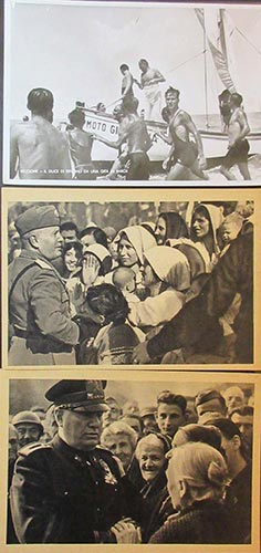 Mussolini, 3 cartoline di cui una ... 