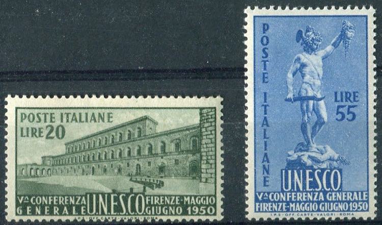 Italia Repubblica  1950 Unesco, n. ... 