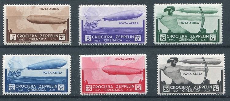 1933 Cirenaica  Zeppelin n.  12/17 ... 