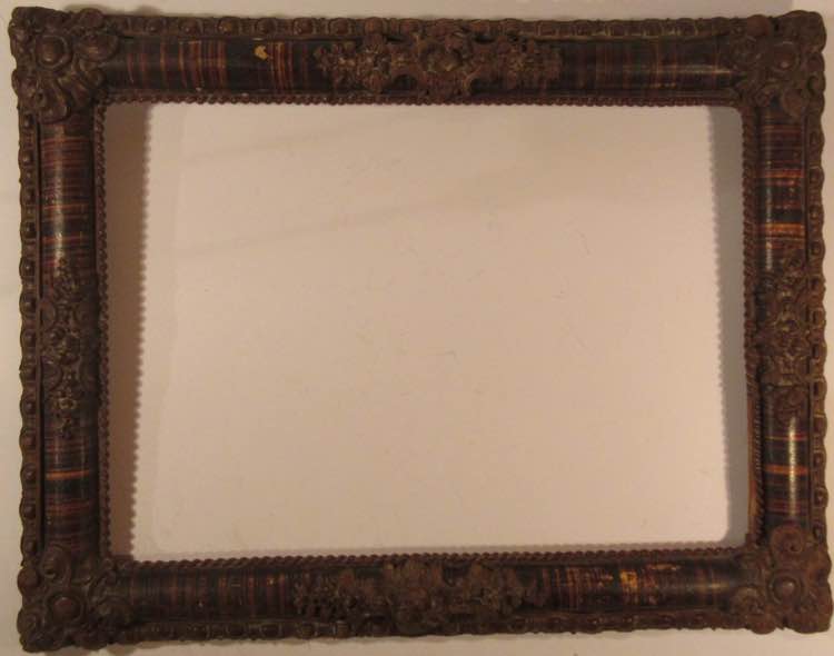 Wooden frame with embossed floral ... 