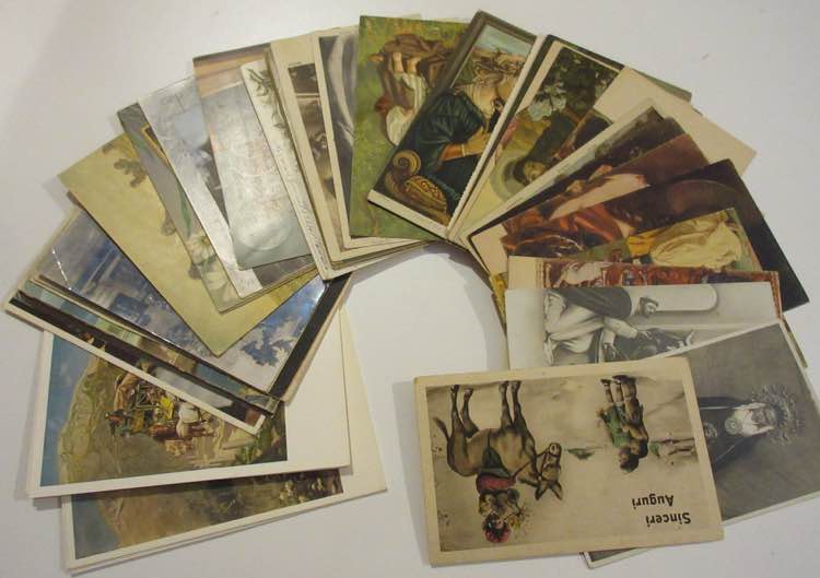 Set of 58 illustrated postcards, ... 