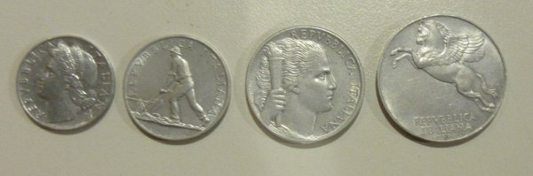 Coins - 1948 - The 4 coins of Lire ... 