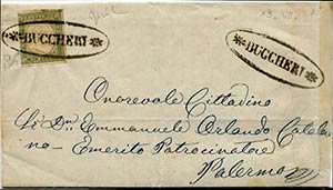 1861 - Buccheri, ovale con fregi, (R2), ... 