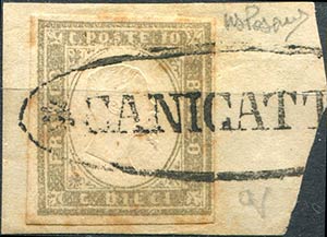 1861 Canicattì, ovale con fregi, (R1), ... 