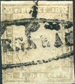 1861 Marsala, ovale con fregi (R1) su c.10 ... 