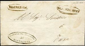 1861 Mistretta, ovale nero, (R2) su lettera ... 