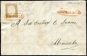 1861 Partinico, Franca ovale rosso, ... 