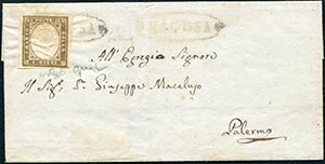 1861 Ragusa, ovale con fregi, (R1) come di ... 