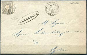 1861 Terranova, ovale senza fregi, (P13) ... 