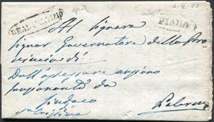 1861 Piana, ovale senza fregi, su lettera in ... 