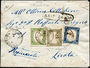 1861 Palermo -  Partenza, cerchio II° tipo, ... 