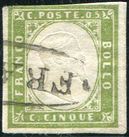 1861 Franca ovale con fregi, in uso ... 