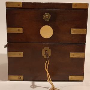 Wooden box with brass ... 