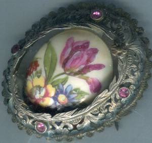 Early 1900s - 800/1000 silver womens brooch ... 