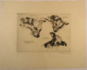 De Francisco - Dry point on rice paper, 22 x ... 