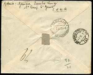 1941 - Registered airmail from Cettigne to ... 