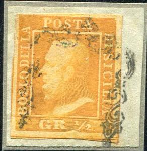 1859 - 1/2 gr. orange, no. 1a, I tab. pos. ... 