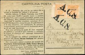 04/05/1944 - Postcard from Palermo to ... 