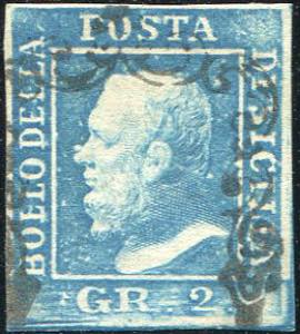 1859 - 2 gr. azzurro ... 