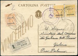 06/05/1944 - Cartolina postale raccomandata ... 