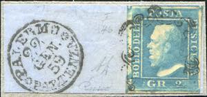 1859 - Fragment with Palermo cancellation of ... 