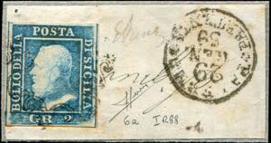 1859 - Fragment with Palermo cancellation of ... 