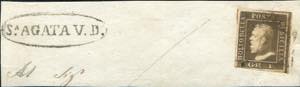1859 - Frammento con annullo S. Agata V.D. ... 
