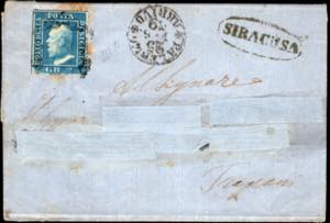 1859 - Letter with canceled text and address ... 