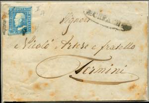 1859 - Letter from Cefalù to Termini, with ... 