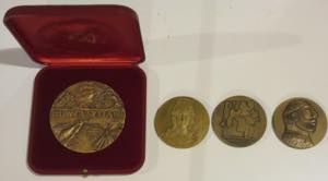 Lot of four bronze medals from the late 20th ... 