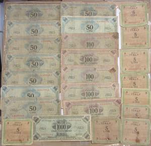 AMGOT - Lotto 24 banconote, composto da: ... 