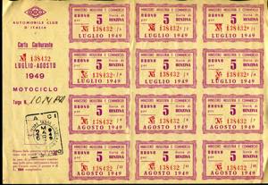 Automobil Club dItalia - 1949 - 4 carte ... 