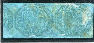 1852 - 7 baj azzurro, n. 8, usato in coppia ... 