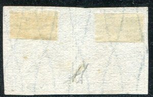 1857 - 4 cr. green n.14 in pairs used. F / ... 