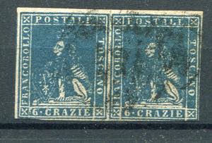 1857 - 6 cr. dark blue, ... 