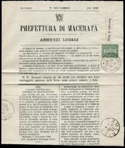 1880 - Circolare a stampa da S. Severino ... 