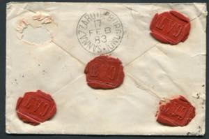 1883 - Registered mail from Livorno to ... 