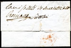 1859 - Assicurata, lettera senza testo da ... 