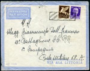 1941 - Airmail letter to Military Post 68.A ... 